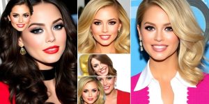 Dramatic celebrity transformations in a vibrant photographic collage.