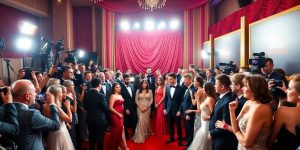 Vedete pe covorul rosu la un eveniment monden.