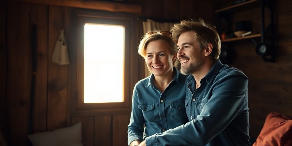 Celebrități britanice renunță la viața urbană pentru un trai off-grid în străinătate 1 Cuplu celebru britanic într-o casă rustică, off-grid